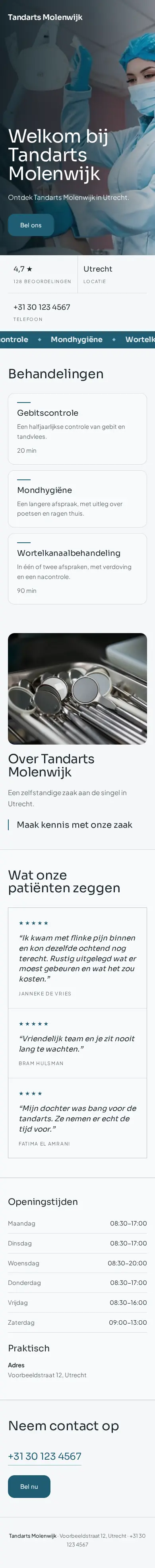 Hetzelfde voorbeeldontwerp op een telefoon